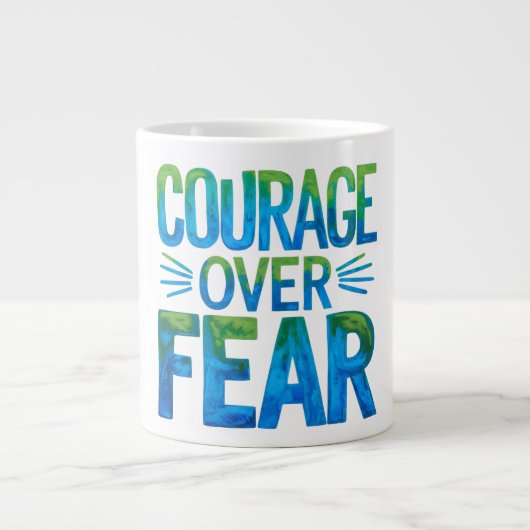 Courage over fear Jumbo-Tasse (Vorderseite)
