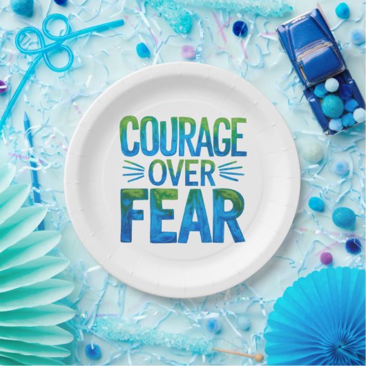 Courage over fear pappteller (Party)