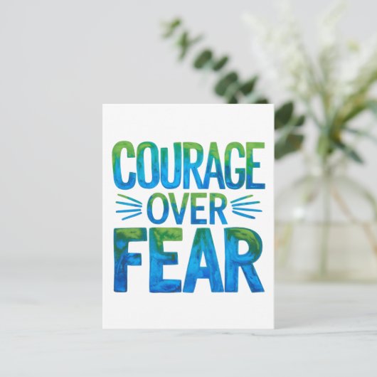 Courage over fear postkarte (Stehend Vorderseite)