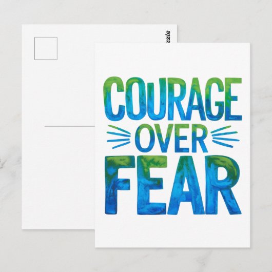 Courage over fear postkarte (Vorne/Hinten)