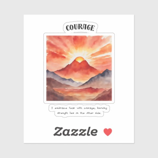 Courage Positive Affirmation Aufkleber (Blatt)