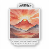 Courage Positive Affirmation Aufkleber (Vorderseite)