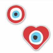 Courage Red Evil Eye Custom-Cut Vinyl Sticker (Vorderseite)