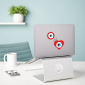 Courage Red Evil Eye Custom-Cut Vinyl Sticker (Laptop auf Schreibtisch)