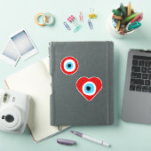 Courage Red Evil Eye Custom-Cut Vinyl Sticker (iPad Hülle)