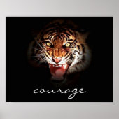Courage Roaring Tiger in Shadow Poster Print (Vorne)
