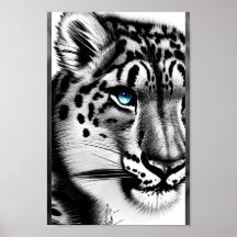 Courage Snow leopard mit blauem Auge