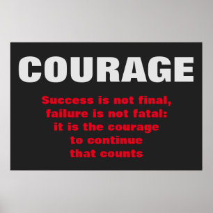 Courage Success Motivational Bold Text Modern Poster