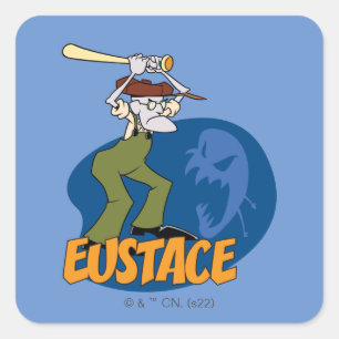 Courage the Cowardly Dog Eustace Graphic Quadratischer Aufkleber