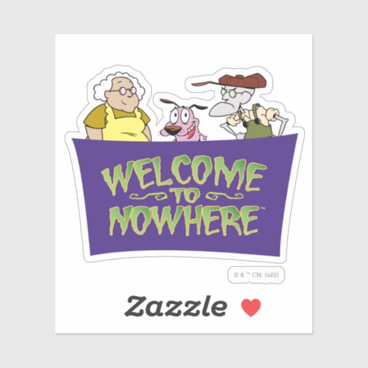 Courage the Cowardly Dog | Welcome To Nowhere Aufkleber (Blatt)