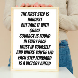 Courage to Begin inspirierendes Mini-Gedicht Poster