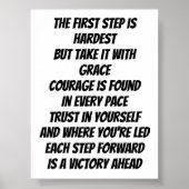 Courage to Begin inspirierendes Mini-Gedicht Poster (Vorne)