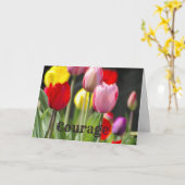 Courage Tulips für Ermutigung Karte (Gelbe Blume)