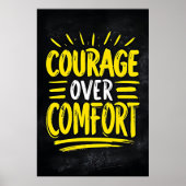 Courage über Komfort - Motivierend Angebot Poster (Vorne)