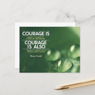 "Courage" Winston Churchill Inspiration Zitat Postkarte