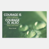 "Courage" Winston Churchill Inspiration Zitat Rechteckiger Aufkleber (Vorderseite)