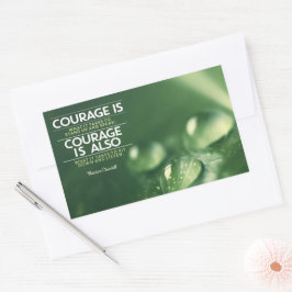 "Courage" Winston Churchill Inspiration Zitat Rechteckiger Aufkleber