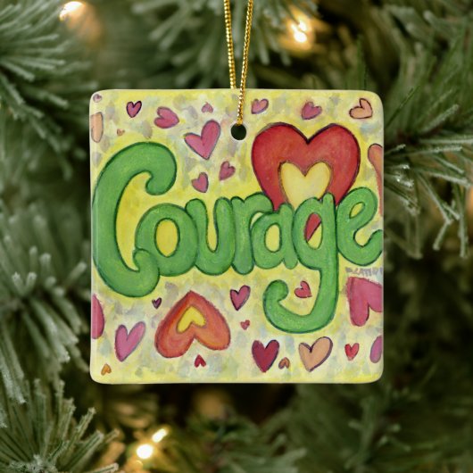 Courage Word Art Custom Holiday Geschenk Ornamente (Baum)