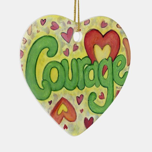 Courage Word Art Custom Holiday Geschenk Ornamente (Rechts)