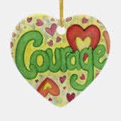 Courage Word Art Custom Holiday Geschenk Ornamente (Vorne)