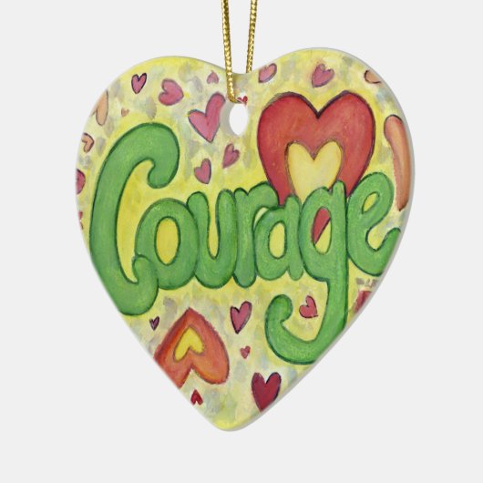 Courage Word Art Custom Holiday Geschenk Ornamente (Links)