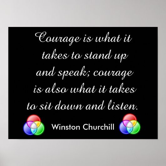 Courage Zitat - Winston Churchill Poster (Vorne)