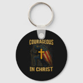 Courageous In Christ Knight Cross Patriotic Usa Fl Schlüsselanhänger (Vorderseite)