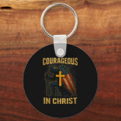 Courageous In Christ Knight Cross Patriotic Usa Fl Schlüsselanhänger (Vorderseite)