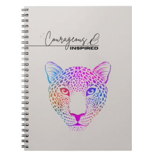 Courageous & Inspired Cosmic Leopard Notebook Notizblock