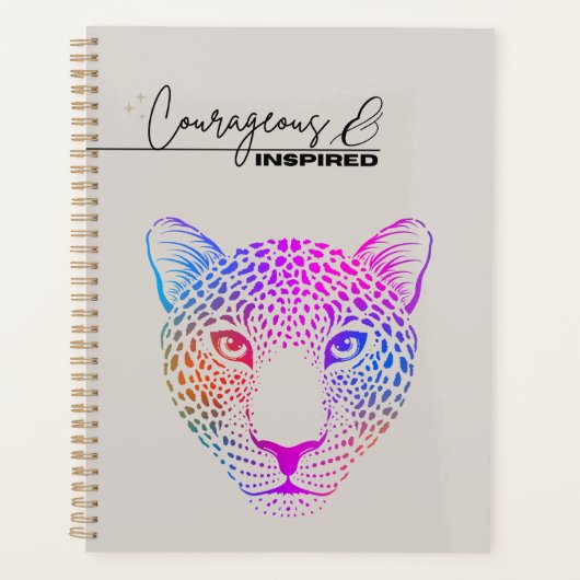 Courageous & Inspired Rainbow Leopard Planner Planer (Vorderseite)