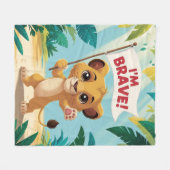 Courageous Little Dog with a Bandage Fleecedecke (Vorderseite (Horizontal))