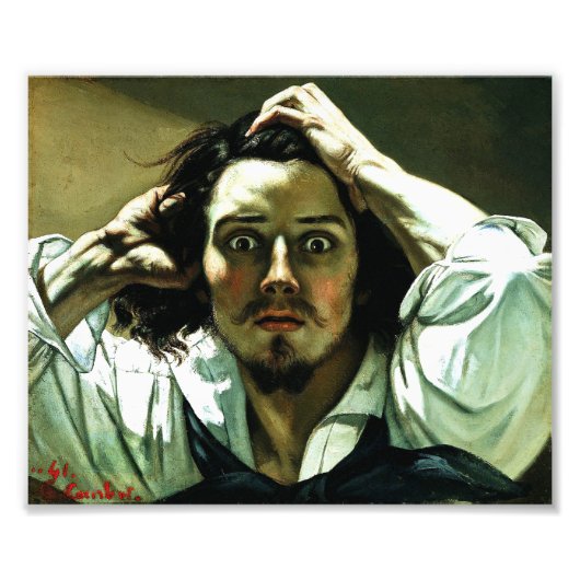 Courbet der verzweifelte Mann drucken Fotodruck (Vorne)