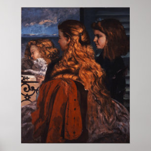 Courbet - Drei junge Engländer Poster