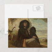 Courbet mit seinem Schwarzen Hund, 1842 Postkarte (Vorne/Hinten)