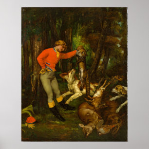 Courbet - Nach der Jagd Poster