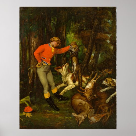 Courbet - Nach der Jagd Poster (Vorne)