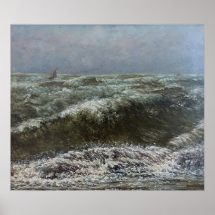 Courbet - Stürmische See 1869 Poster