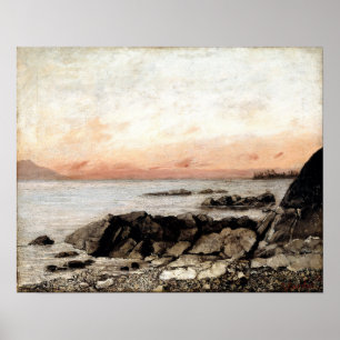 Courbet - Sunset Vevey Schweiz Poster