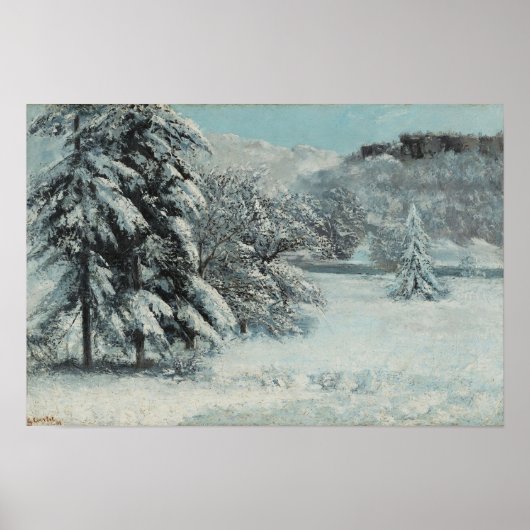 Courbet - Winterlandschaft Poster (Vorne)