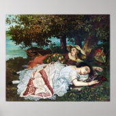 Courbet Young Ladys am Seine-Ufer Poster (Vorne)