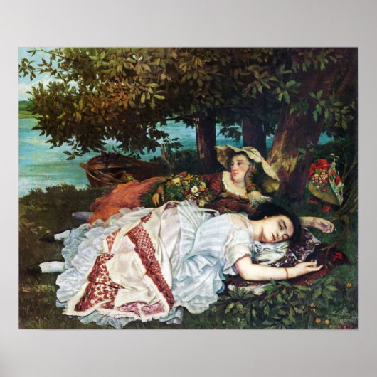 Courbet Young Ladys am Seine-Ufer Poster (Vorne)