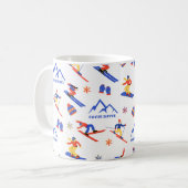 Courchevel France Ski Snowboard Pattern Kaffeetasse (Vorderseite Links)