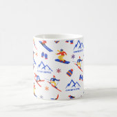 Courchevel France Ski Snowboard Pattern Kaffeetasse (Mittel)