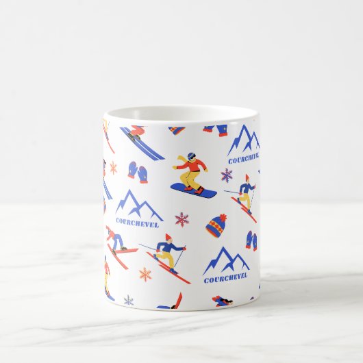 Courchevel France Ski Snowboard Pattern Kaffeetasse (Mittel)