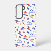 Courchevel France Ski Snowboard Pattern Samsung Galaxy Hülle (Rückseite)