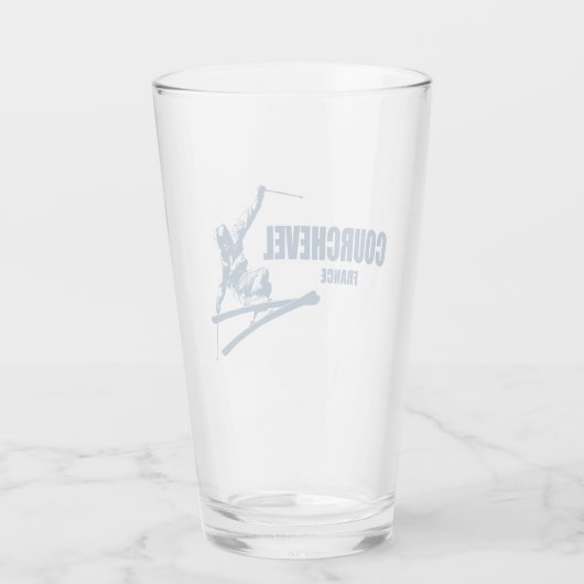 Courchevel France Skier Glas (Rückseite)