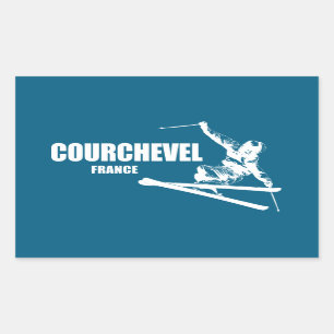 Courchevel France Skier Rechteckiger Aufkleber