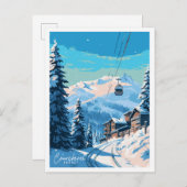 Courchevel France Vintage Reise Illustration Postkarte (Vorne/Hinten)