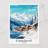 Courchevel Frankreich Art Vintage Postkarte (Vorderseite)
