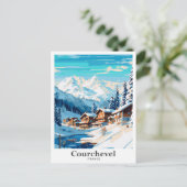 Courchevel Frankreich Art Vintage Postkarte (Stehend Vorderseite)